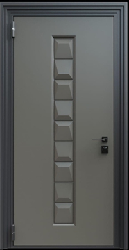 Входная термодверь с металлофиленкой и порошковым окрашиванием RAL 7022 (тип №6) Входная термодверь с металлофиленкой и порошковым окрашиванием RAL 7022 (тип №6)